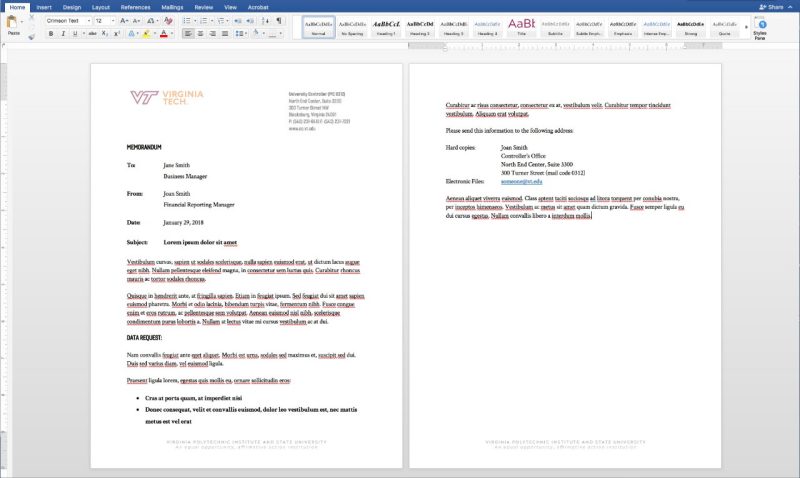 Word Letterhead with improper line spacing