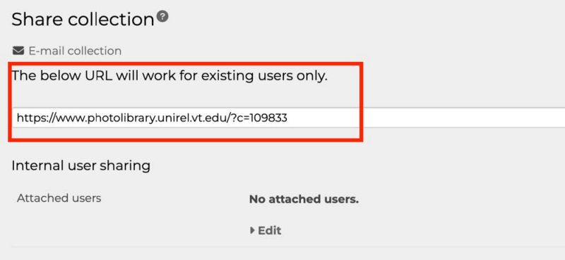 Screenshot of a public link from a shareable collection on the communications and marketing photo library.