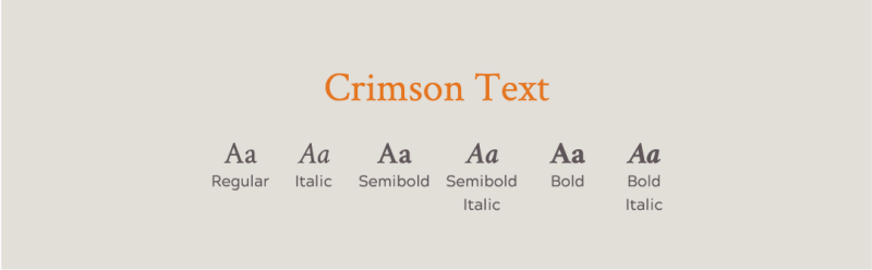Examples of the primary typefaces for Virginia Tech.