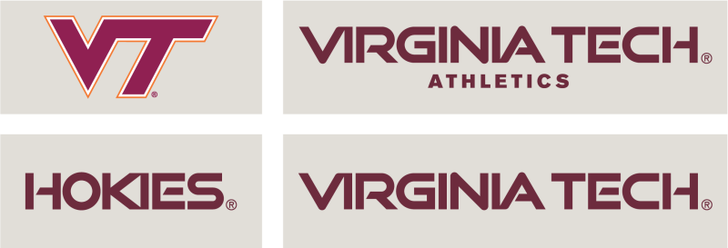 Examples of trademarked Virginia Tech Athletics logos.