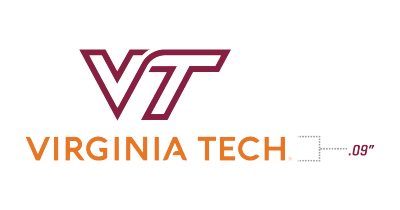 Minimum height for the Virginia Tech wordmark