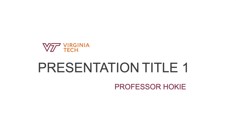Example of a title slide in a branded presentation.