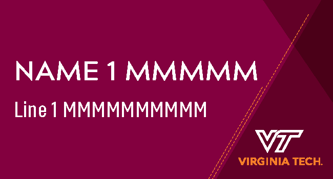 Example of a Virginia Tech branded nametag.